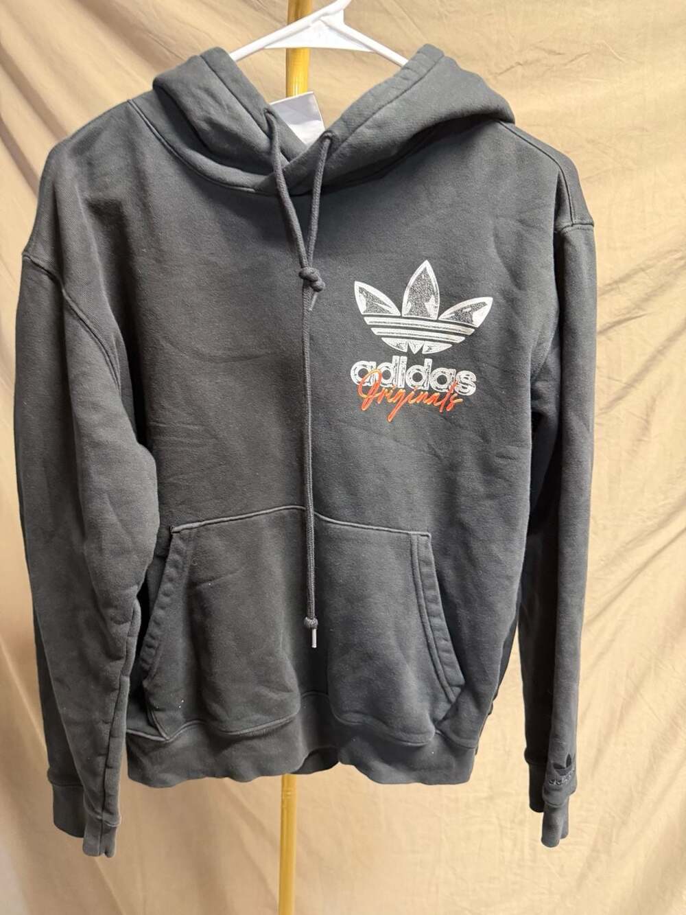 Adidas Originals Trefoil Graphic Black Fleece Pullover Hoodie